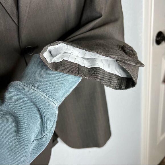 Banana Republic for Macy’s Classic Fit Men’s Gray Blazer Sz 38S Padded Shouldes - Picture 9 of 14